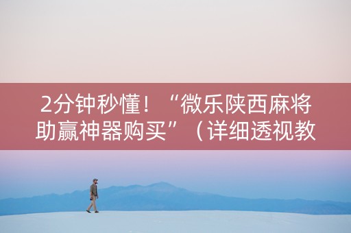 2分钟秒懂！“微乐陕西麻将助赢神器购买”（详细透视教程）-哔哩哔哩