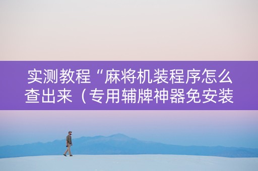 实测教程“麻将机装程序怎么查出来（专用辅牌神器免安装）