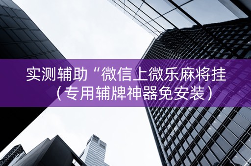 实测辅助“微信上微乐麻将挂（专用辅牌神器免安装）