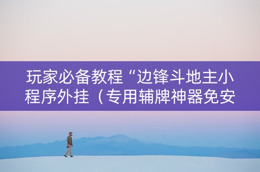 玩家必备教程“边锋斗地主小程序外挂（专用辅牌神器免安装）