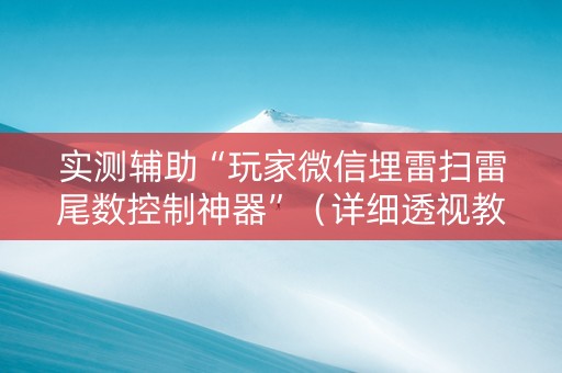 实测辅助“玩家微信埋雷扫雷尾数控制神器”（详细透视教程）-哔哩哔哩