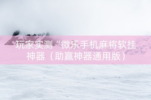 玩家实测“微乐手机麻将软挂神器（助赢神器通用版）