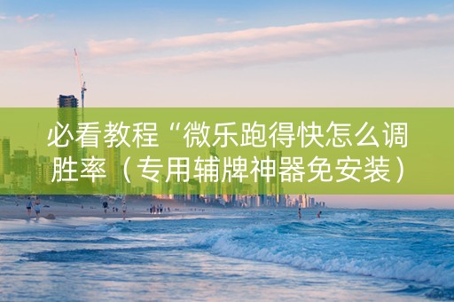 必看教程“微乐跑得快怎么调胜率（专用辅牌神器免安装）