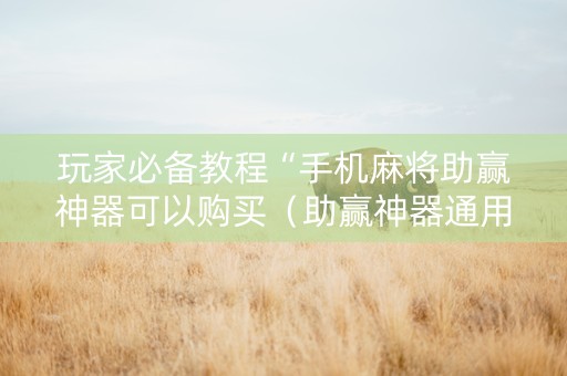 玩家必备教程“手机麻将助赢神器可以购买（助赢神器通用版）