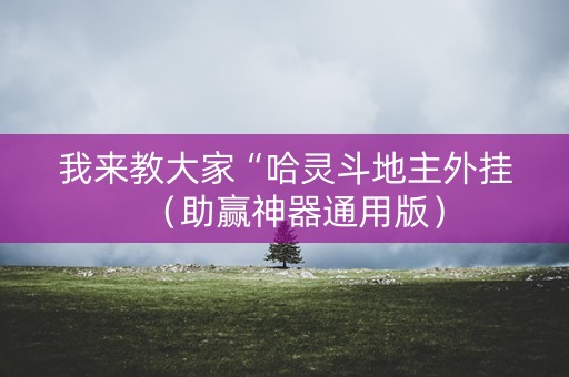 我来教大家“哈灵斗地主外挂（助赢神器通用版）
