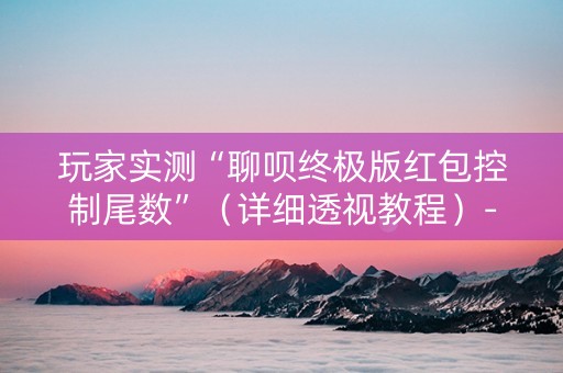 玩家实测“聊呗终极版红包控制尾数”（详细透视教程）-哔哩哔哩