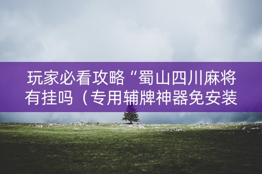 玩家必看攻略“蜀山四川麻将有挂吗（专用辅牌神器免安装）