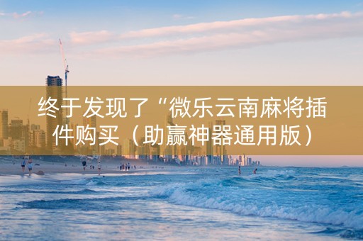 终于发现了“微乐云南麻将插件购买（助赢神器通用版）