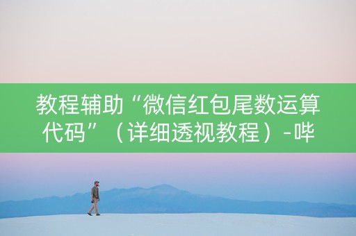 教程辅助“微信红包尾数运算代码”（详细透视教程）-哔哩哔哩