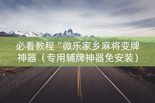 必看教程“微乐家乡麻将变牌神器（专用辅牌神器免安装）