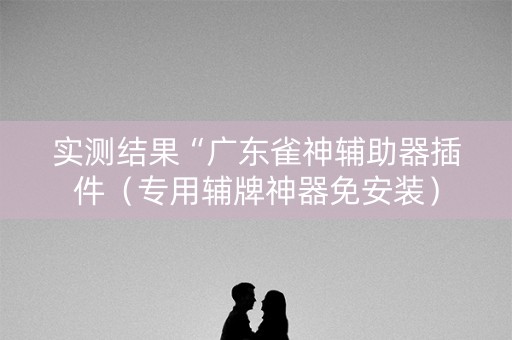 实测结果“广东雀神辅助器插件（专用辅牌神器免安装）