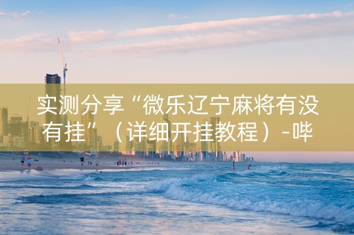 实测分享“微乐辽宁麻将有没有挂”（详细开挂教程）-哔哩哔哩