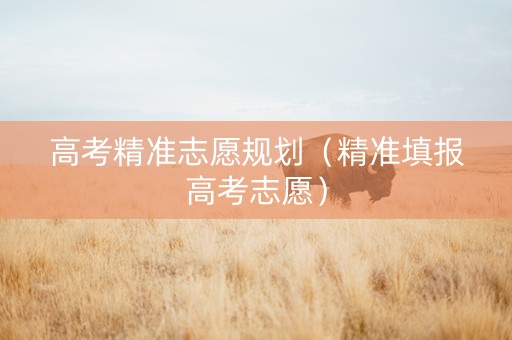 高考精准志愿规划（精准填报高考志愿）