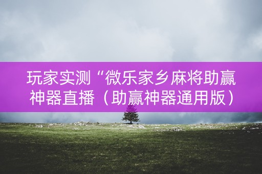 玩家实测“微乐家乡麻将助赢神器直播（助赢神器通用版）