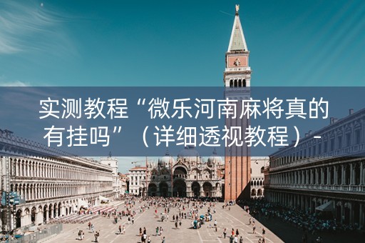 实测教程“微乐河南麻将真的有挂吗”（详细透视教程）-哔哩哔哩