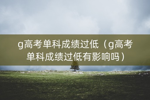 g高考单科成绩过低（g高考单科成绩过低有影响吗）