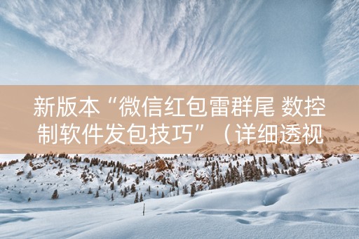 新版本“微信红包雷群尾 数控制软件发包技巧”（详细透视教程）-哔哩哔哩