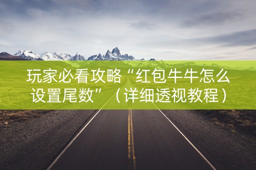 玩家必看攻略“红包牛牛怎么设置尾数”（详细透视教程）-哔哩哔哩