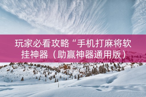 玩家必看攻略“手机打麻将软挂神器（助赢神器通用版）