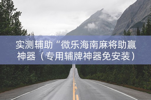 实测辅助“微乐海南麻将助赢神器（专用辅牌神器免安装）
