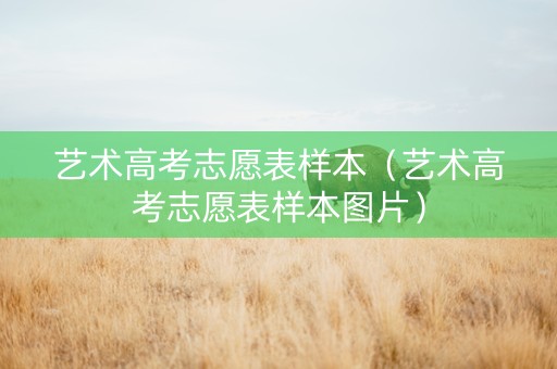 艺术高考志愿表样本（艺术高考志愿表样本图片）
