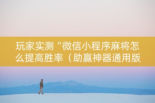 玩家实测“微信小程序麻将怎么提高胜率（助赢神器通用版）