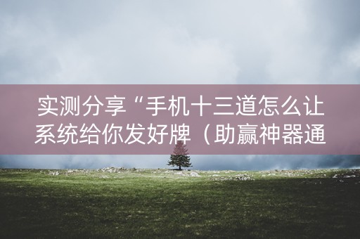 实测分享“手机十三道怎么让系统给你发好牌（助赢神器通用版）