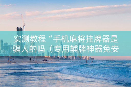 实测教程“手机麻将挂牌器是骗人的吗（专用辅牌神器免安装）