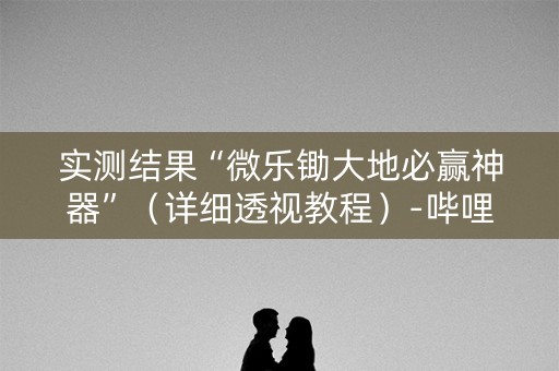 实测结果“微乐锄大地必赢神器”（详细透视教程）-哔哩哔哩