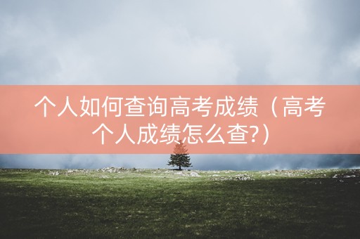 个人如何查询高考成绩（高考个人成绩怎么查?）