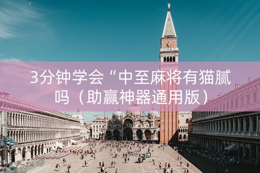 3分钟学会“中至麻将有猫腻吗（助赢神器通用版）