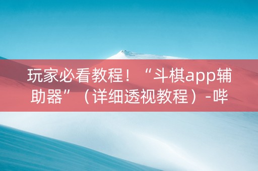 玩家必看教程！“斗棋app辅助器”（详细透视教程）-哔哩哔哩