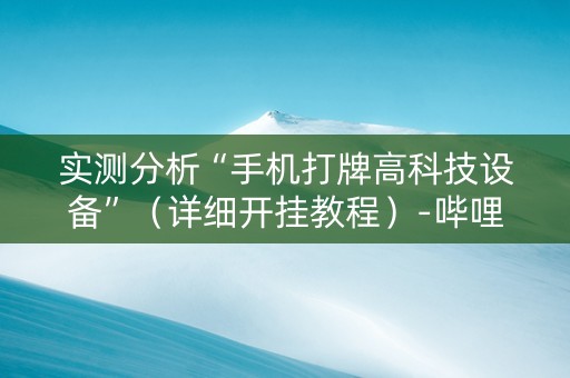 实测分析“手机打牌高科技设备”（详细开挂教程）-哔哩哔哩
