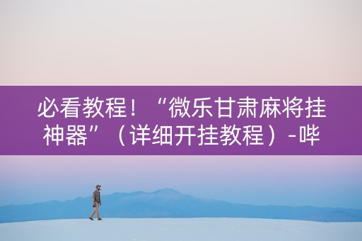 必看教程！“微乐甘肃麻将挂神器”（详细开挂教程）-哔哩哔哩