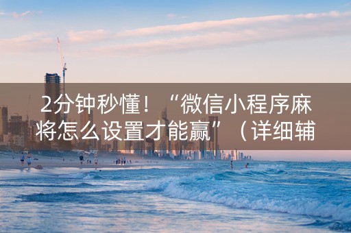 2分钟秒懂！“微信小程序麻将怎么设置才能赢”（详细辅助教程）-哔哩哔哩