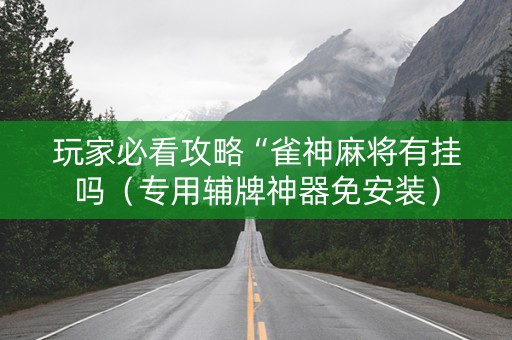 玩家必看攻略“雀神麻将有挂吗（专用辅牌神器免安装）