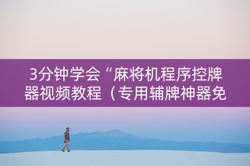 3分钟学会“麻将机程序控牌器视频教程（专用辅牌神器免安装）
