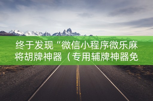 终于发现“微信小程序微乐麻将胡牌神器（专用辅牌神器免安装）