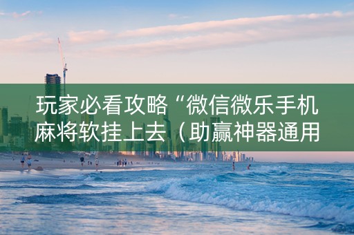 玩家必看攻略“微信微乐手机麻将软挂上去（助赢神器通用版）