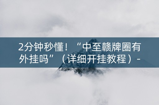 2分钟秒懂！“中至赣牌圈有外挂吗”（详细开挂教程）-哔哩哔哩