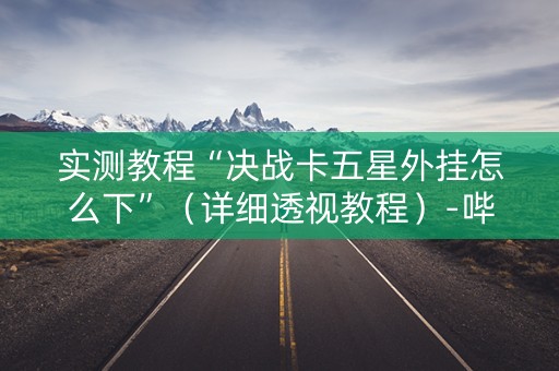 实测教程“决战卡五星外挂怎么下”（详细透视教程）-哔哩哔哩