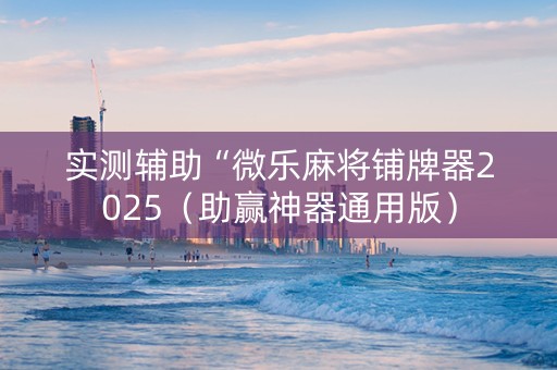 实测辅助“微乐麻将铺牌器2025（助赢神器通用版）