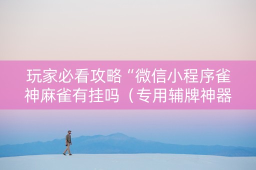 玩家必看攻略“微信小程序雀神麻雀有挂吗（专用辅牌神器免安装）
