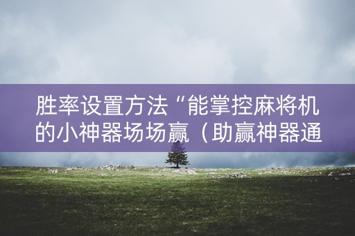 胜率设置方法“能掌控麻将机的小神器场场赢（助赢神器通用版）