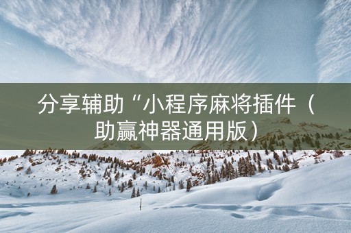 分享辅助“小程序麻将插件（助赢神器通用版）