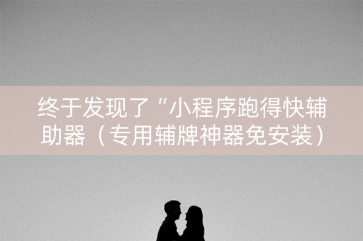 终于发现了“小程序跑得快辅助器（专用辅牌神器免安装）