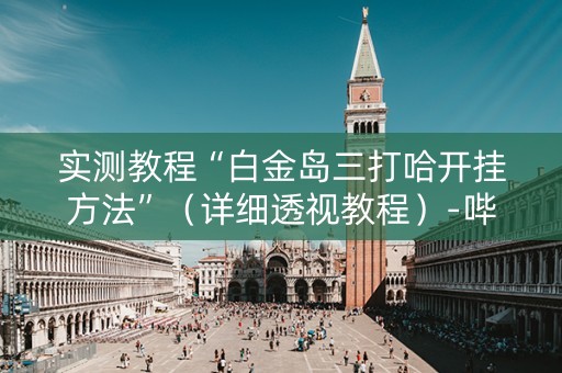实测教程“白金岛三打哈开挂方法”（详细透视教程）-哔哩哔哩