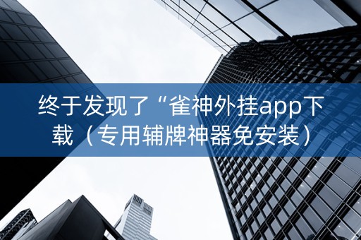 终于发现了“雀神外挂app下载（专用辅牌神器免安装）