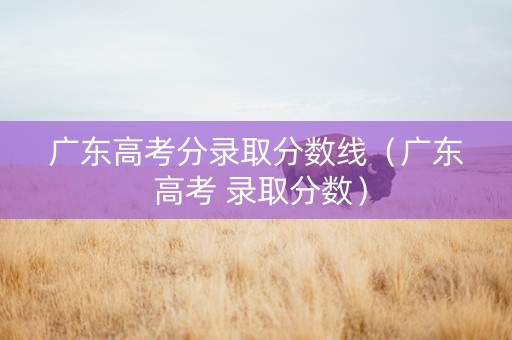 广东高考分录取分数线（广东 高考 录取分数）