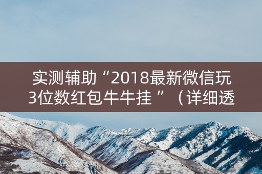 实测辅助“2018最新微信玩3位数红包牛牛挂 ”（详细透视教程）-哔哩哔哩